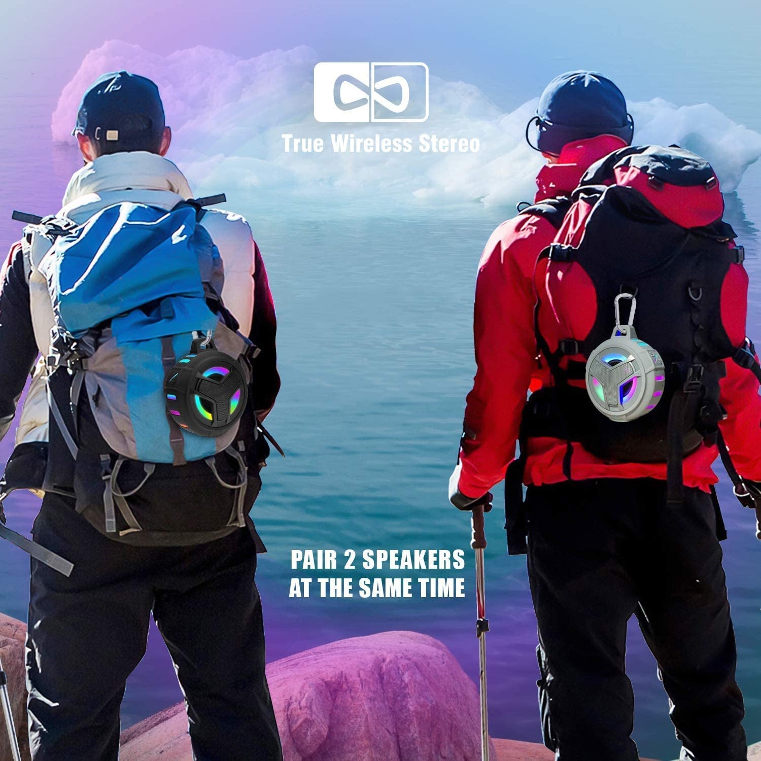 Premium IP67 Waterproof Bluetooth Shower Speaker with LED Light – Rugged, Portable, and Crisp Sound for Adventures and Relaxation