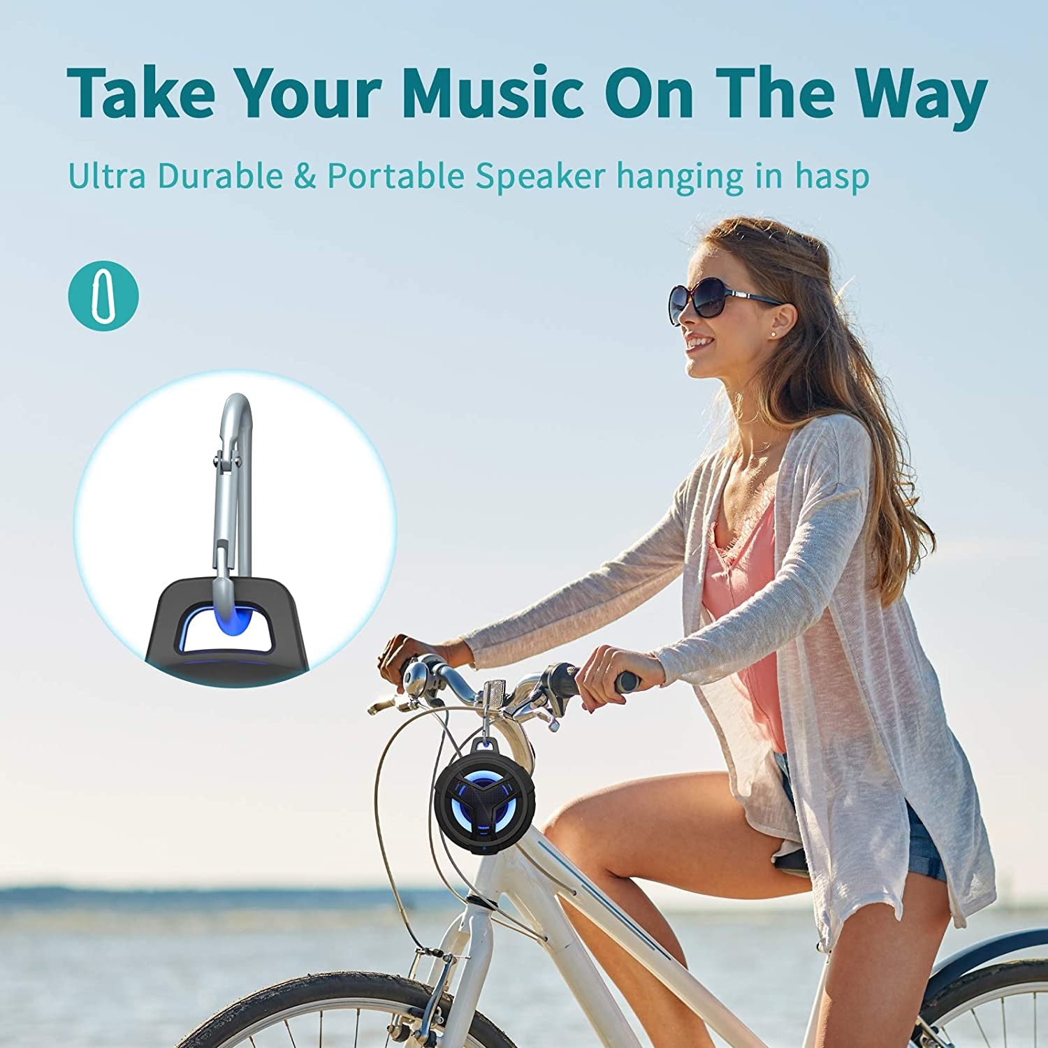 Premium IP67 Waterproof Bluetooth Shower Speaker with LED Light – Rugged, Portable, and Crisp Sound for Adventures and Relaxation